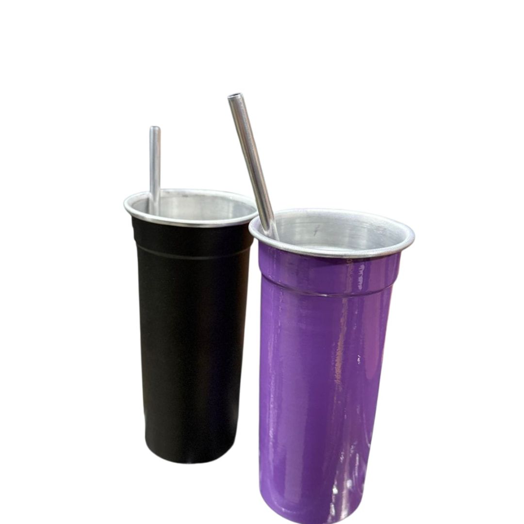 VASO ALUMINIO TRAGO LARGO CON SORBETE 500cc *